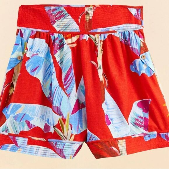 NWT Farm Rio Sweet Jungle Red Shorts Ananas Red Small - Picture 6 of 9
